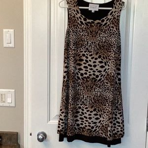 Fully lined leopard print shift dress